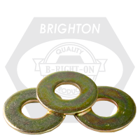 1 1/4" USS Flat Washers, Zinc-Yellow Cr+6, Qty 50