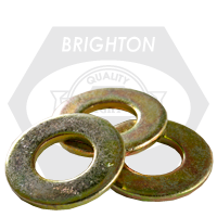 1/4" SAE Washers, Zinc-Yellow Cr+6, Qty 50