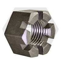 1 3/8"-6 Heavy Hex Nuts, Slotted, Plain Finish, Coarse (UNC), Qty 30