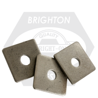 1/2" x 2" x 0.195 Square Plate Washers, Plain Finish, Qty 200