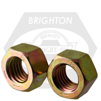 2 1/2"-4 Finished Hex Nuts, Zinc-Yellow Cr+6, Grade 8, Coarse (UNC), Medium Carbon Steel, Qty 10