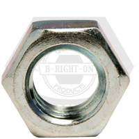 1 3/4"-12 Hex Jam Nuts, Grade A, A563, Zinc Cr+3, Fine (UNF), Low Carbon Steel, Qty 50