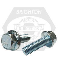 3/8"-16 x 3" Flange Screws, Serrated, Hex Head, Grade 5, Zinc Cr+3, Full Thread, Qty 350