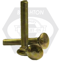 5/16"-18 x 2" Carriage Bolts, Grade A, A307, Zinc-Yellow Cr+6, Qty 850