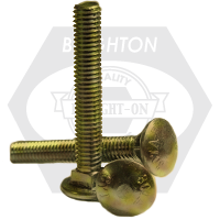 5/8"-11 x 1 1/2" Carriage Bolts, Grade A, A307, Zinc-Yellow Cr+6, Qty 300