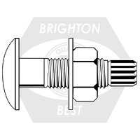 7/8"-9 x 3 1/2" Tension Control Bolt Assemblty A325 w/ A563 Heavy Hex Nut & Round F436 Washer Plain Finish, Made in USA, Qty 150