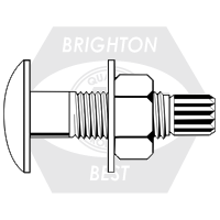 7/8"-9 x 3" Tension Control Bolt A490, Round Head, Plain Finish w/ Heavy Hex Nut, Grade DH A563 & Round Washer F436, Made in USA, Qty 170