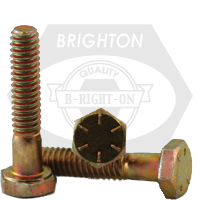 1"-8 x 9 1/2" Hex Cap Screws, Grade 8, Zinc-Yellow Bake Cr+6, Partial Thread, Coarse (UNC), Import, Qty 15