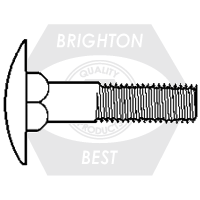 3/8"-16 x 3" Step Bolts, Grade A, A307, Plain Finish, Full Thread, Qty 200