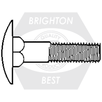 1/4"-20 x 2 1/4" Step Bolts, Grade A, A307, Zinc Cr+3, Full Thread, Qty 1500