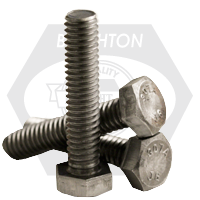 7/16"-14 x 1 3/4" Hex Tap Bolts, Grade A, A307, Plain Finish, Full Thread, Coarse (UNC), Low Carbon Steel, Qty 50