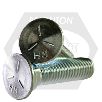5/8"-11 x 2 3/4" Plow Bolts, #3 Head, Grade 5, Zinc Cr+3, Full Thread, Qty 150
