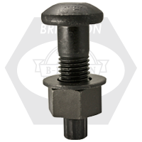1 1/8"-7 x 4" Tension Control Bolt A325, Round Head, Plain Finish w/ Heavy Hex Nut, Grade DH A563 & Round Washer F436, Qty 75