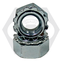 M3-0.50 Lock Nuts, External Tooth K-Lock, Metric Class 8, Zinc Cr+3, Qty 15000
