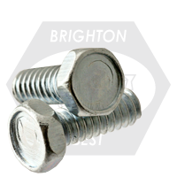 1/4"-20 x 1 1/2" Machine Screw Indented Hex Head Unslotted, Zinc Cr+3, Full Thread, Coarse (UNC), Qty 2000
