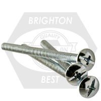 3/8"-16 x 6" Machine Screws, Phillips/Slotted Combo Truss Head, Zinc Cr+3, Full Thread, Coarse (UNC), Qty 250