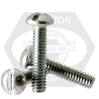 1/2"-13 x 4" Machine Screws, Slotted Round Head, Zinc Cr+3, Full Thread, Qty 100