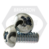 3/8"-16 x 2" Machine Screws, Phillips Round Head, Zinc Cr+3, Full Thread, Qty 400