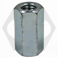 M6-1.00 x af=10 x 18 Hex Coupling Nuts, Metric Class 6, Zinc Cr+3, DIN 6334, Qty 2000