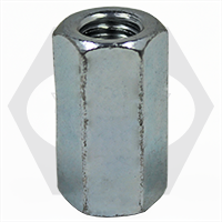 M10-1.50 x af=17 x 30 Hex Coupling Nuts, Metric Class 6, Zinc Cr+3, DIN 6334, Qty 400