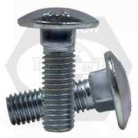 M16-2.00 x 80 mm Carriage Bolts, Metric Class 4.6, Zinc Cr+3, Full Thread, Coarse (UNC), DIN 603, Qty 50