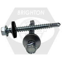 1/4"-14 x 2" Proferred Self-Drillling Screws w/ Bonded Washer, Indent Hex Washer Head HWH, #3 Point, Zinc Cr+3, Qty 1000