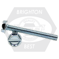 #10-32 x 3/4" Machine Screws, Slotted Indent Hex Washer Head HWH, Zinc Cr+3, Full Thread, Qty 6000