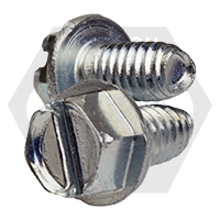 #10-24 x 1/2" Thread Rolling Screws, Slotted Indent Hex Washer Head HWH, Zinc Cr+3 & Wax , Full Thread, Qty 6000