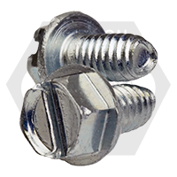 #10-32 x 1/2" Thread Rolling Screws, Slotted Indent Hex Washer Head HWH, Zinc Cr+3 & Wax , Full Thread, Qty 6000
