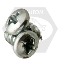 #8-18 x 3/8" Self-Tapping Screws, Undercut Phillips Oval Head, Type AB, Zinc Cr+3, Full Thread, Qty 7500
