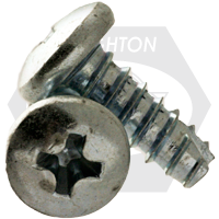 #4-24 x 5/8" Thread-Cutting Screws, Phillips Pan Head, Type 25 (BT), Zinc Cr+3, Full Thread, Qty 20000