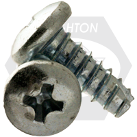 #6-20 x 3/8" Thread-Cutting Screws, Slotted Indent Hex Washer Head HWH, Type 25 (BT), Zinc Cr+3, Full Thread, Qty 15000