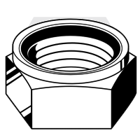 5/8"-18 x h 3/4" Nylon Insert Lock Nuts, NE (Standard) Grade N2 (A) Zinc-Yellow Cr+6, Qty 500