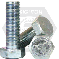 1 1/2"-6 x 6" Hex Cap Screws, Grade 5, Zinc Cr+3, Partial Thread, Coarse (UNC), Medium Carbon Steel, Qty 8
