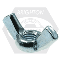 #6-32 Wing Nuts, Light Series Type A, Cold Forged, Zinc Cr+3, Coarse (UNC), Low Carbon Steel, Qty 2500