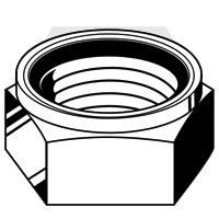 1 1/2"-12 Nylon Insert Lock Nuts, NE (Standard), Grade N8 (C), Plain Finish, Qty 20