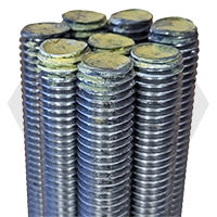 1"-8 x 6 ft F1554 Grade 55 S1 Threaded Rod, Hot-Dipped Galvanized HDG, Made in USA, Qty 3
