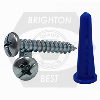 #6-8-10 Pan Hd Phil/Slot Combo, Blue (100 Pcs ) Conical Plastic Anchor Kit, Qty 1