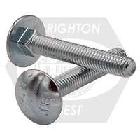 M6-1.00 x 35 mm Carriage Bolts, Metric Class 8.8, Zinc Cr+3, Full Thread, Coarse (UNC), DIN 603, Qty 1600