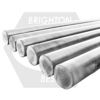 1" x 3 ft Unthreaded Rods, Steel Rounds, Zinc, A307, Qty 3