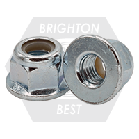 M5-0.80 Nylon Flange Lock Nuts, Non-Serrated, Metric Class 8, Zinc Cr+3, Coarse (UNC), DIN 6926, Qty 5000