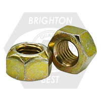M6-1.00 Hex Cone Lock Nuts, Metric Class 10, Zinc-Yellow Cr+6 & Wax , Coarse (UNC), DIN 980-V, Qty 2400