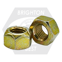 M10-1.50 Hex Cone Lock Nuts, Metric Class 10, Zinc-Yellow Cr+6 & Wax , Coarse (UNC), DIN 980-V, Qty 750