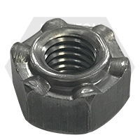 M10 x 1.5-6H (11509062) Hex Weld Nut, Long Pilot, 6 Projections, Plain Steel,Gm Specifications, Qty 1200