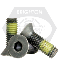5/8"-11 x 3" Flat Head Socket Cap Screws, Nylon-Patch Thermal Black Oxide, Full Thread, Coarse (UNC), Alloy Steel, Qty 25