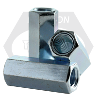 7/16"-14 x w5/8" x l1 3/4" Regular Hex Coupling Nuts A563 Grade A Zinc Cr+3, Qty 30