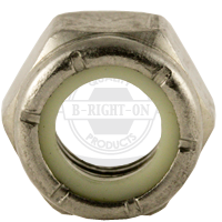 #8-36 Nylon Insert Lock Nuts, NTM (Thin), 18-8 Stainless Steel A2, Fine (UNF), Qty 100