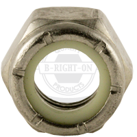 #12-28 Nylon Insert Lock Nuts, NTM (Thin), 316 Stainless Steel, Fine (UNF), Qty 100