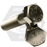 1"-14 x 5" Hex Cap Screws, 316 Stainless Steel, Partial Thread, Fine (UNS), ASTM F593, Qty 10