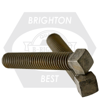 1 3/8"-6 x 4 1/2" Square Head Set Screws, Cup Point, Plain Finish, Coarse (UNC), Case Hardened, Qty 1